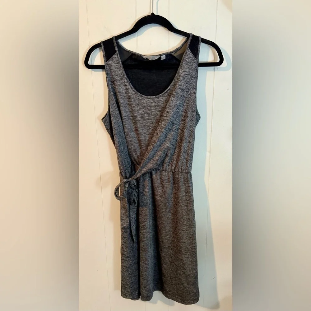 Athleta Sweet Sunday Faux Wrap Mini Dress Women’s Space Dye Gray 215102-00 Sz M